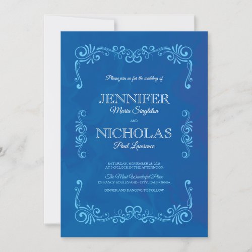 Elegant Classic and Vintage Formal Wedding Design Invitation