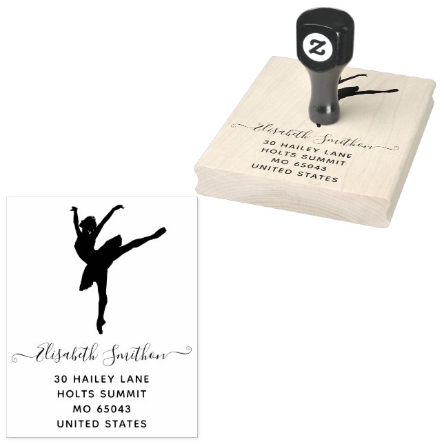  Elegant Classic Ballet Dancer Personal Stationery Rubber Stamp (Stamped)