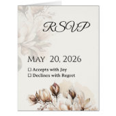 Elegant Classic Beige Magnolia RSVP Card (Front)