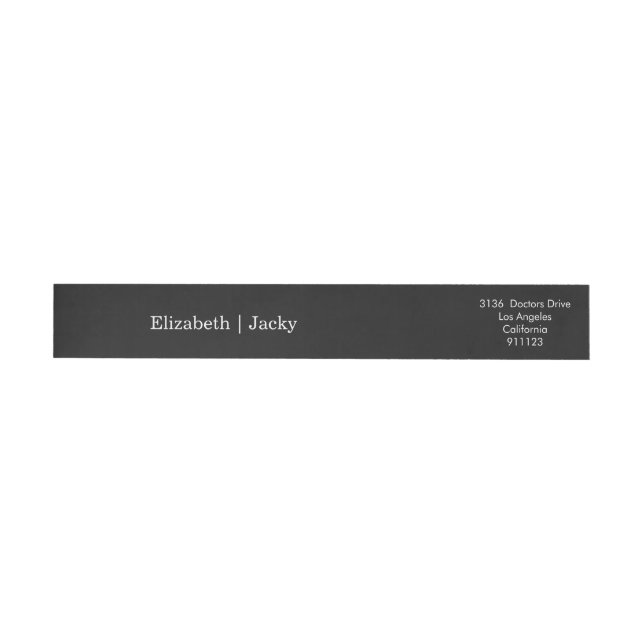 Elegant Classic Black and White Caligraphy Wedding Wrap Around Label (Individual)