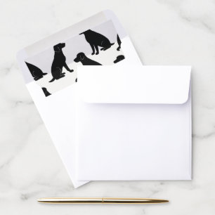 Elegant Classic Black and White Dog Pattern Envelope Liner