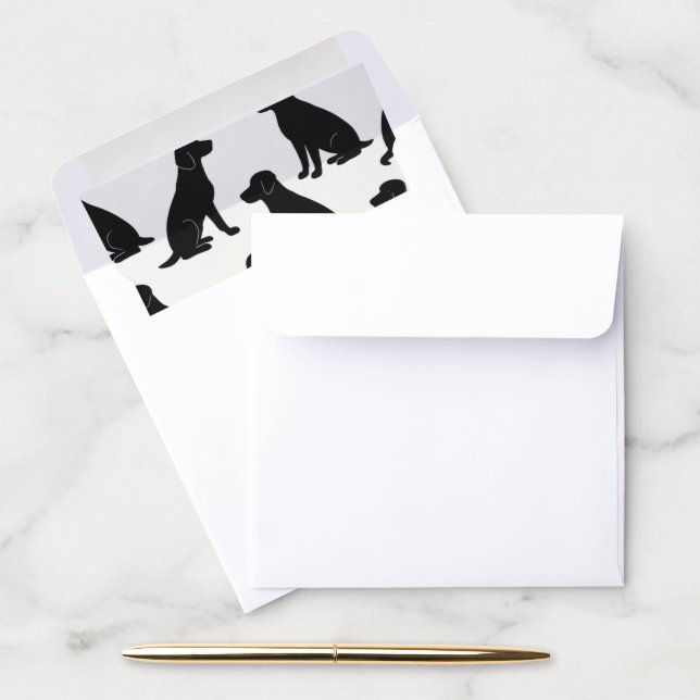Elegant Classic Black and White Dog Pattern Envelope Liner (Desk)