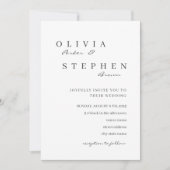 Elegant classic black and white typography Wedding Invitation | Zazzle
