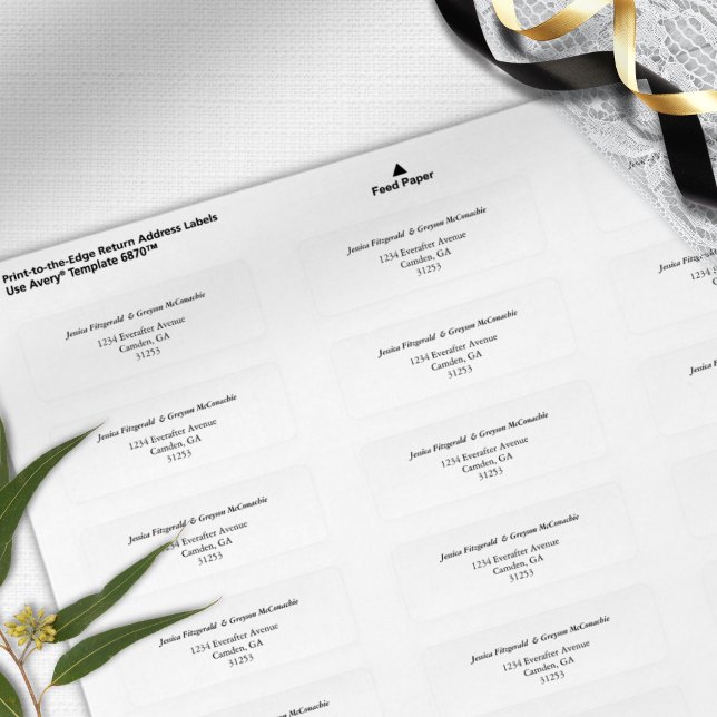 Elegant Classic Black and White Wedding Address Label (Creator Uploaded)