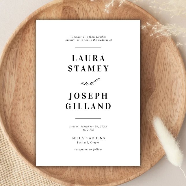 Elegant Classic Black and White Wedding Invitation (Creator Uploaded)