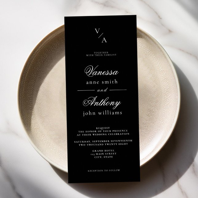 Elegant Classic Black and White Wedding Invitation (Creator Uploaded)