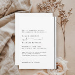 Elegant Classic Black and White Wedding Invitation<br><div class="desc">Elegant black and white wedding invitation. Classic font on a white background. The back features the bride and groom's initials with a decorative graphic. Text,  font,  colors and background are changeable and removable.</div>