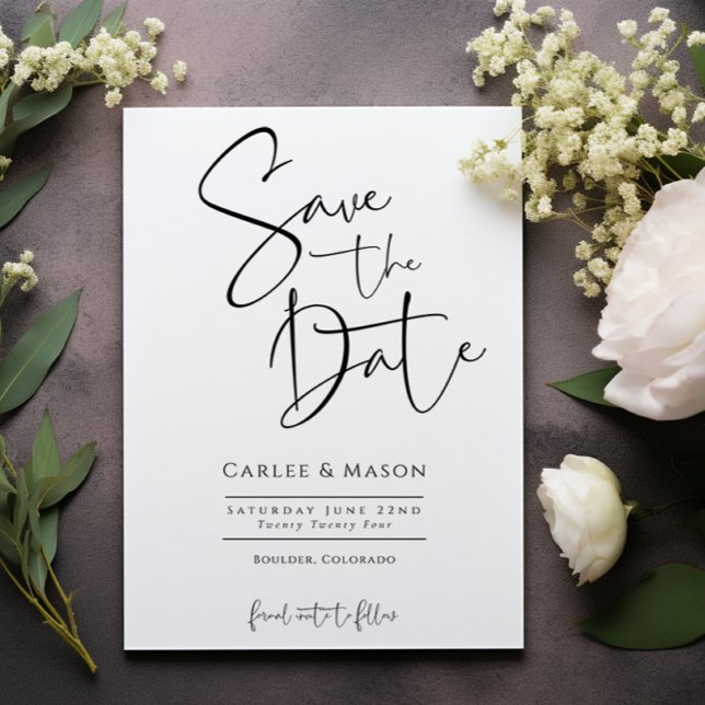 Elegant Classic Black and White Wedding Save The Date (Creator Uploaded)