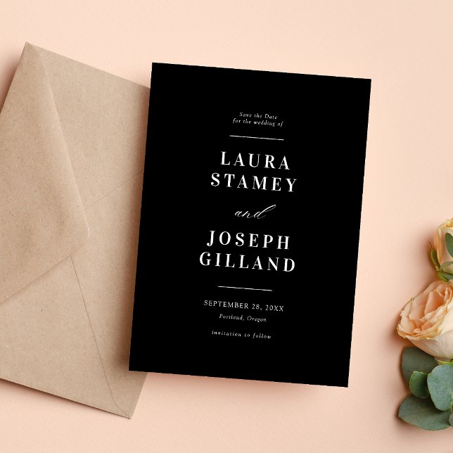 Elegant Classic Black and White Wedding Save The Date (Creator Uploaded)