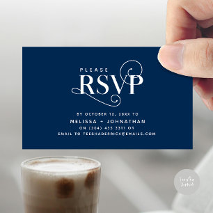Elegant Classic, Black Script, RSVP respond Enclosure Card