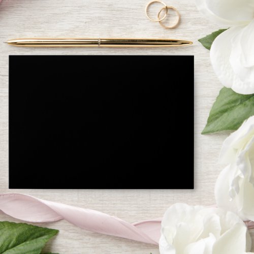 Elegant classic black simple minimalist wedding envelope