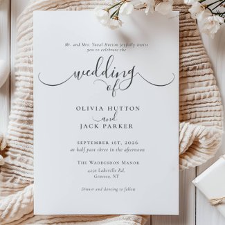 Elegant Classic Black White Formal Wedding 