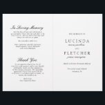 Elegant Classic Black White Formal Wedding Program<br><div class="desc">Elegant black and white folded wedding program (printed on medium grade paper and comes unfolded) featuring a simple and minimal design with the names of the bride and groom in a traditional serif font and the middle and last names in an elegant calligraphy script. A classic style that is perfect...</div>