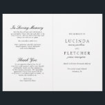 Elegant Classic Black White Formal Wedding Program<br><div class="desc">Elegant black and white folded wedding program (printed on medium grade paper and comes unfolded) featuring a simple and minimal design with the names of the bride and groom in a traditional serif font and the middle and last names in an elegant calligraphy script. A classic style that is perfect...</div>