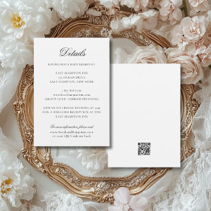 Elegant Classic Black & White QR Code Wedding Enclosure Card
