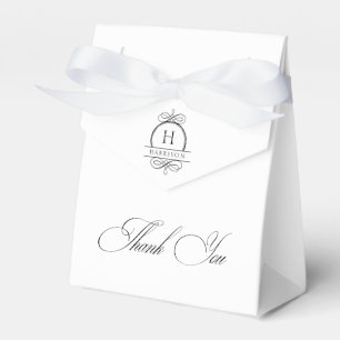 Elegant Classic Black & White Thank You Favor Box