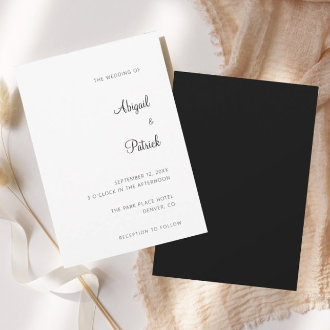 Elegant Classic Black & White Wedding  Invitation (Creator Uploaded)