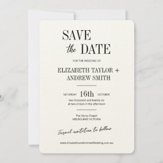 Elegant classic black&white wedding save the date