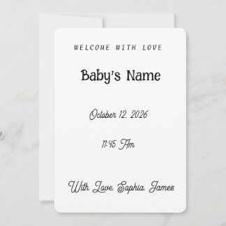 Elegant Classic Blue Boy Birth Announcement Photo