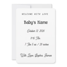Elegant Classic Blue Boy Birth Announcement Photo 