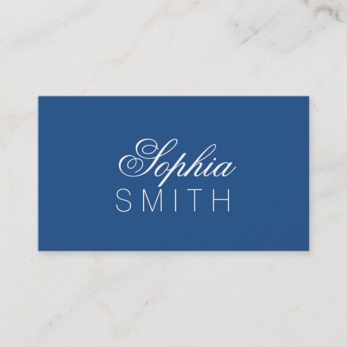 Elegant Classic Blue _ Enter your name Business Card