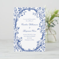 Elegant Classic Blue French Country Floral Wedding