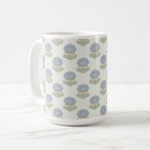 Elegant Classic Blue Green Arts & Crafts Floral