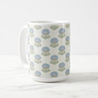 Elegant Classic Blue Green Arts & Crafts Floral Coffee Mug