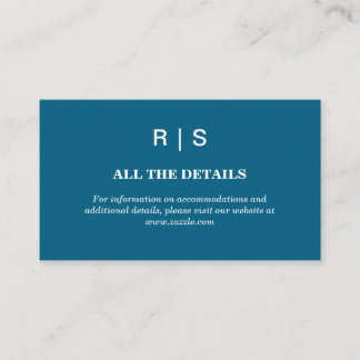 Elegant Classic Blue Monogram Enclosure Card