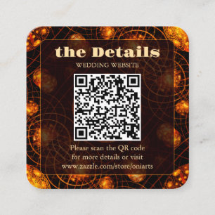 Elegant Classic Boho Modern Gold #901 Wedding Enclosure Card