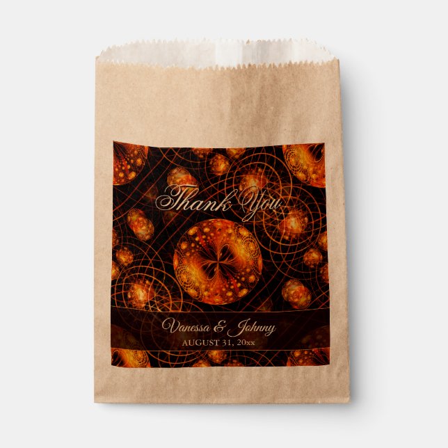 Elegant Classic Boho Modern Gold #901 Wedding Favor Bag (Front)