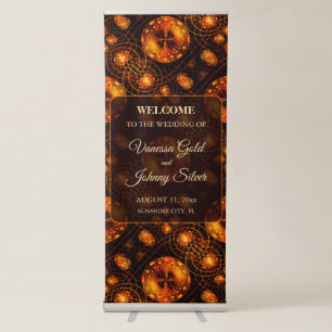 Elegant Classic Boho Modern Gold #901 Wedding Retractable Banner