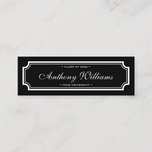 Customizable Elegant classic border black graduation name card