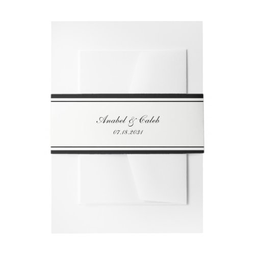 Elegant Classic Border Frame Wedding Invitation Belly Band