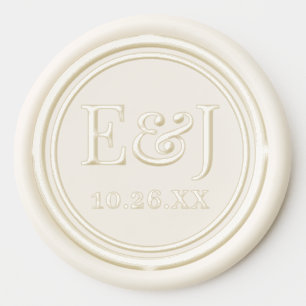 Elegant Classic Border Monogram Wedding Wax Seal Sticker
