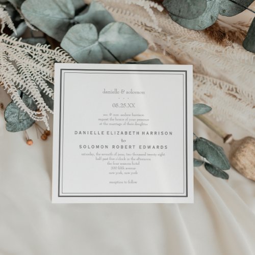 Elegant Classic Border Wedding Invitation