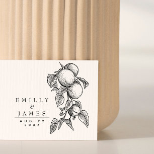 Elegant Classic Botanical Oranges Wedding Rubber Stamp