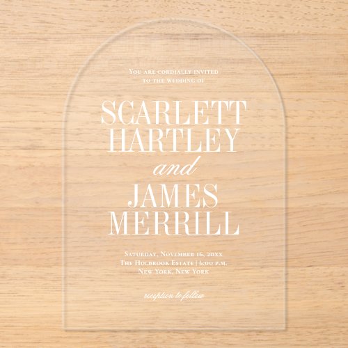 Elegant Classic Burgundy Wedding Acrylic Invitations