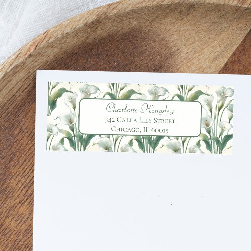 Elegant Classic Calla Lily Pretty Return Address Label