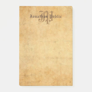 Elegant Classic Calligraphed Monogram Template Post-it Notes