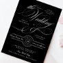 Elegant Classic Calligraphy | Black Tie Wedding Invitation