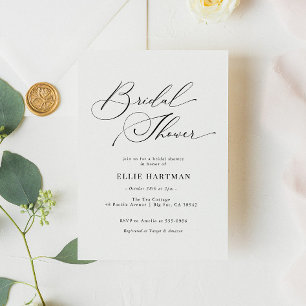 Elegant Classic Calligraphy Bridal Shower Invitation
