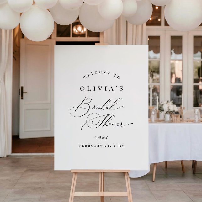Elegant Classic Calligraphy Bridal Shower Sign (Creator Uploaded)
