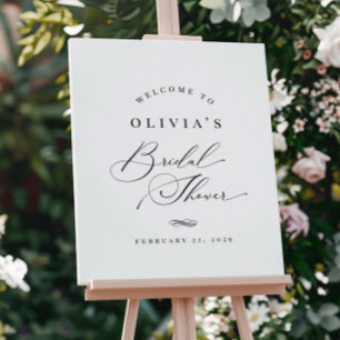 Elegant Classic Calligraphy Bridal Shower Sign