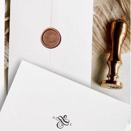 Elegant Classic Calligraphy Monogram Wedding Wax Seal Stamp