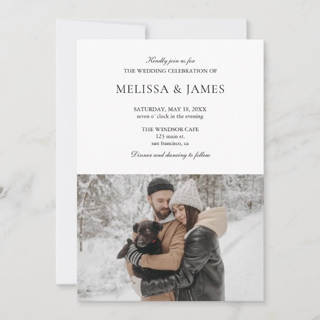 Elegant Classic Calligraphy Photo QR Code Invitation (Front)