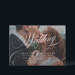Elegant classic calligraphy photo wedding  invitat invitation<br><div class="desc">Modern classic "the wedding of" calligraphy design on couple photo,  simple and elegant. great wedding invitations for classic vintage wedding,  and formal traditional wedding
See all the matching pieces in collection.</div>