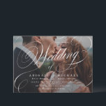 Elegant classic calligraphy photo wedding  invitat invitation<br><div class="desc">Modern classic "the wedding of" calligraphy design on couple photo,  simple and elegant. great wedding invitations for classic vintage wedding,  and formal traditional wedding
See all the matching pieces in collection.</div>