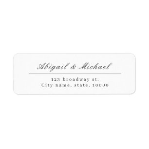Elegant classic calligraphy return address label