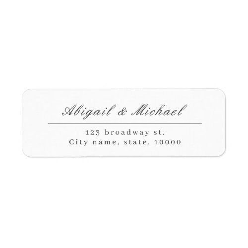 Elegant classic calligraphy return address label